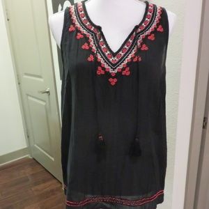 Joie Embroidered Beaded Tank Sleeveless